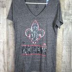 Nba  Pelicans New Orleans Ladies Size XL V-Neck Short Sleeve Gray w/Red &… Photo 0