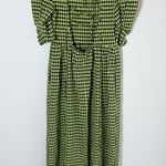 Topshop cross back midi dress in lime gingham Sz 4 Photo 4