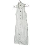 DL1961 White Denim Daphne Silver Button Sleeveless Midi Dress Size Small Photo 2