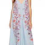 Free People  FLAWED Blue Ashbury Printed Maxi Slip Dress Photo 0