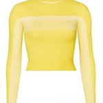 Fabletics  Yellow Long Sleeve Cropped Athletic Shirt Photo 2