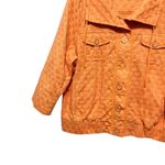 Laura Ashley  Women‎ Jacket L Orange Textured Dot Button Front 3/4 Sleeve Casual Photo 3