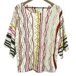 Sundance  Sweater Womens Small Open‎ Knit Short Sleeve Pullover Colorful Crochet Photo 0