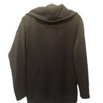 Oakley Gretchen Bleiler  Fleece Shawl Knit Jacket M Square Buttons Pockets Gray Photo 2