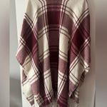 Banana Republic  Red and White Plaid Poncho Photo 2