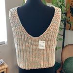Free People NWT Hoopla Tropical Fruit Combo Cropped Confetti Knit Sweater Vest Photo 2