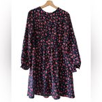 Popsugar  Size Large Navy Blue Heart Dress MIDI EUC‎ Photo 2