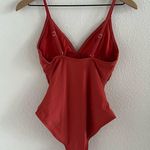 Cupshe NWT Rusty Orange Red One Piece Ruched Modest Small Photo 2