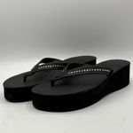 Rainbow Sandals Rainbows Women Sandals Black Swarovski Crystal Wedge Flip Flops XL 8.5-9.5 NEW Photo 1