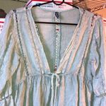 Pretty Little Thing Bohemian Babydoll Cutout Lace Dress Women Size Small Gray Photo 0