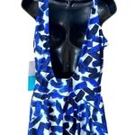 Sea & Sand Blue Paint Asymmetrical Wrap Swimdress White Size 20W Photo 12