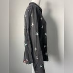 Rails  Kate 100% Silk Shirt: Black with Multi-Color Animal Stars Photo 3