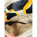 Michael Kors Yellow Navy Geometric Design Patent Leather Crossbody Handbag Photo 3