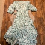 Rebecca Taylor  Size 8 Emerald‎ Daisy Dress Wrap Ruffle 3/4 Puff Sleeve Floral Photo 10