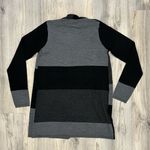 Adrienne Vittadini NWT  Gray Colorblock 100% Wool Open Cardigan Sweater Size S Photo 6