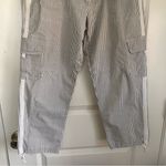 Sanctuary Anthropologie Terrain Striped grey white Crop Cargo Pants 28 Photo 4