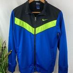 Nike Blue & Black Zip Up Color Block Jacket M Photo 0