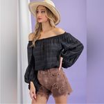 No Excuses ee:some NWT Teal Surpluses Sleeve Off Shoulder Bodysuit sz L Photo 8