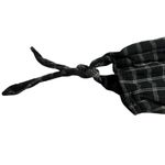 Madewell  Black Off The Shoulder Square Peasant Plaid Top Wrist Ties Size XXS Photo 7