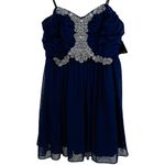 City Triangles Formal Dress Blue Jeweled Rhinestone Sweetheart Neck Size 22 NWT Photo 1