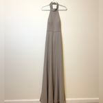 Jenny Yoo  Petra Bridesmaid Dress Size 12 Maxi Halter Neutral Quartz Wedding Photo 2