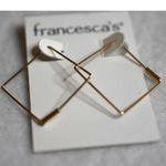 Francesca's Casual Chic Square Gold Tone Latch Back Y2K New Earrings Photo 1