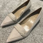 Ann Taylor Beige Tan Braided Suede Pointy Toe Heels Pumps Photo 2