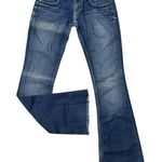 Yanuk Visionary Stitch Medium Wash Blue Jeans Size 25 Flare Boho Casual Raw Photo 0