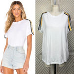 n:philanthropy Verbena Stripe Shoulder T-Shirt in White Size US Medium Photo 1