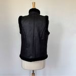 Jaclyn Smith Solid Black Faux Fur Trim Vest Photo 8