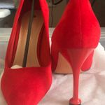 Ladies Trendy Suede Shoes Red Size 9 Photo 6