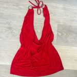 Roma Red Halter Cowl Neck Top M/L Y2K Clubwear Photo 1