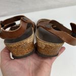 Birkenstock Papillio 38 US 7 N Lana Leather Wedge Sandal Brown Cognac Boho Prep Photo 10