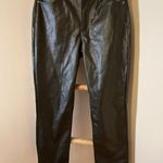 Gap Vintage Slim High Rise Vegan Faux Leather Pants Size 6P Green Mistletoe Photo 6