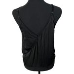 Lulus Brandee Black Satin Surplice Tank Top Size Small 803842 Photo 3