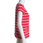 Boden Shirt Women 4 Top Floral Embroidered Red White Striped Crochet Flower Boho Photo 1