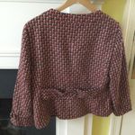 Loft Wool Blend Swing Coat Jacket Red, Black Checked Plaid - Sz 14 Photo 1