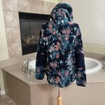 The North Face Womens Fleece Hoodie Pullover caPrint Navy Pink Blue campshire Photo 2