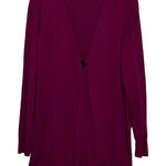 Liz Claiborne  Women's Plum Cardigan Sweater One Button No‎ Pockets Size 1X Photo 0