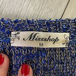 Vintage 90 S miss shop silver and blue see through bow long sleeve top size m Silver Size M Photo 2