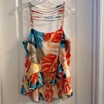 Laundry by Shelli Segal Tropical Leaf Print Cami Top Size M Pleated Hem Photo 1