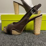 Gianni Bini  Brown Espadrille Heels Slingback Womens Size 6 Platform Photo 1