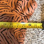 Nine West Abstract Tiger Print V-Neck Short Sleeve Blouse Brown & Black XL Photo 2