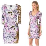 Just Cavalli Roberto Cavalli Y2k Mini Dress Size XL Animal Print Floral 90s Euro Photo 1