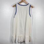 Dee Elle Dee Elly Embroidered Tank Top Sleeveless Bohemian Casual White Blue Size L Photo 2