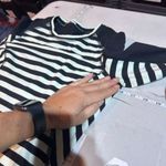 Lululemon Run Reflect Long Sleeve Sea Stripe Mint Moment Black / Black Size 6 Photo 5