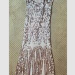 A'Gaci Gold Sequin High Slit Fitted Gown SZ L 8/10 Formal Gala Prom Stretchy Photo 10