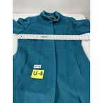 Talbots Womans  Petite Button Down Winter Coat 12 P Turquoise Lined Wool Blend Photo 3