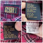 Faded Glory Rare Vintage  100% Raw Silk Shirt Plum Pink Plaid Medium Photo 2