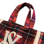 Victoria's Secret red tartan plaid Sherpa logo tote bag Photo 1